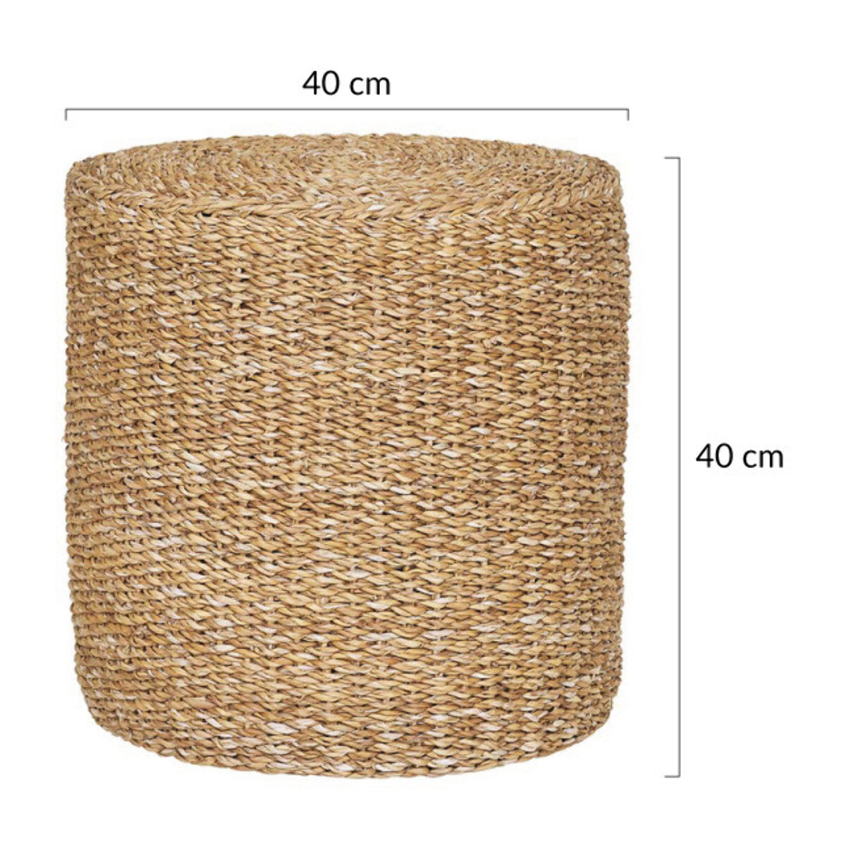 Jenna - pouf - en jute naturelle - Beige