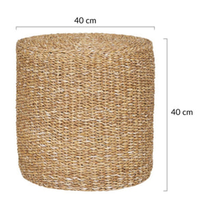 Jenna - pouf - en jute naturelle - Beige