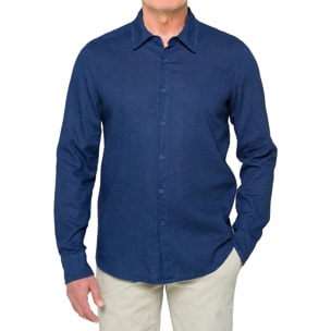 Camisa de lino Hot Buttered Saunders Azul