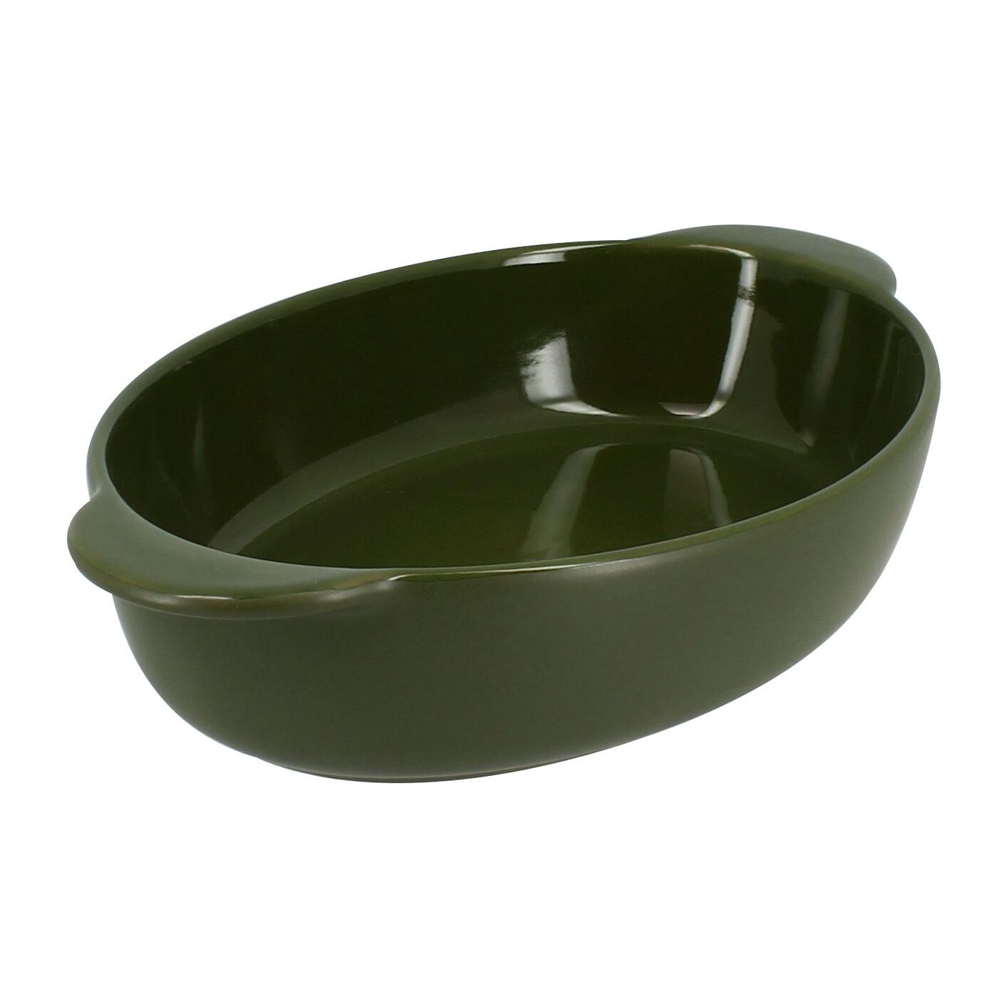 Plat à four ovale en grès vert OCTAVE
