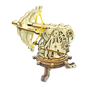 Modello in legno 3D, con movimento meccanico design di Balestra d'assedio Medievale. 126 pezzi.