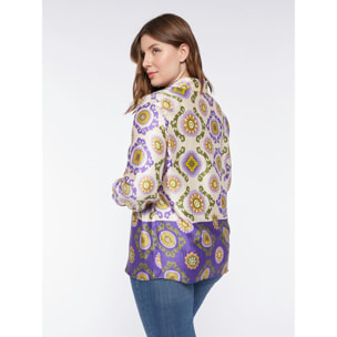 Fiorella Rubino - Camisa de raso estampada - Violeta