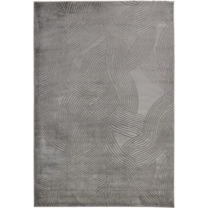 BLOOM - Tapis poils ras motif arc en ciel en relief - Gris