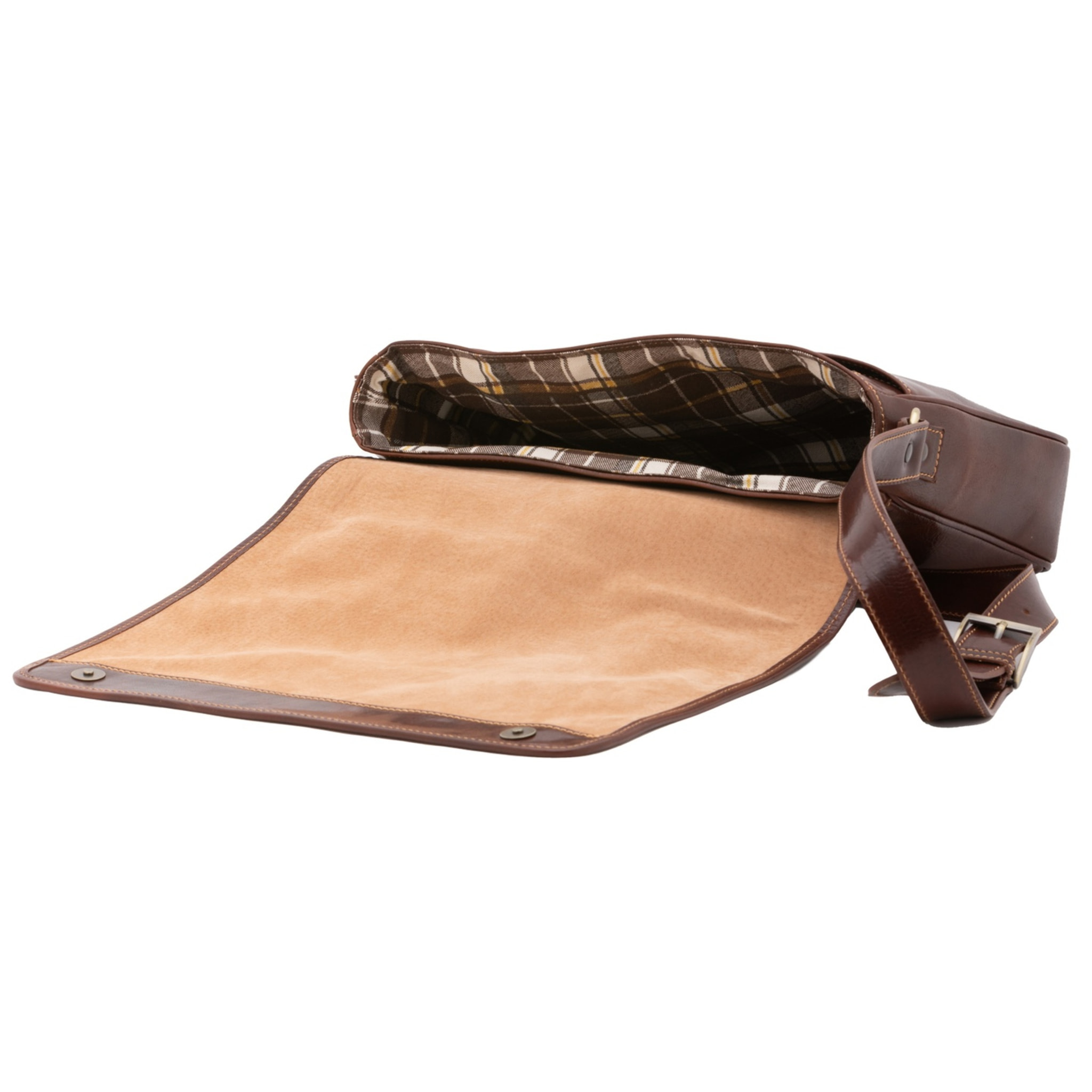 Borsa a tracolla uomo in vera pelle - Modello False - Made in Italy - 28.0 x 35.0 x 9.0 cm