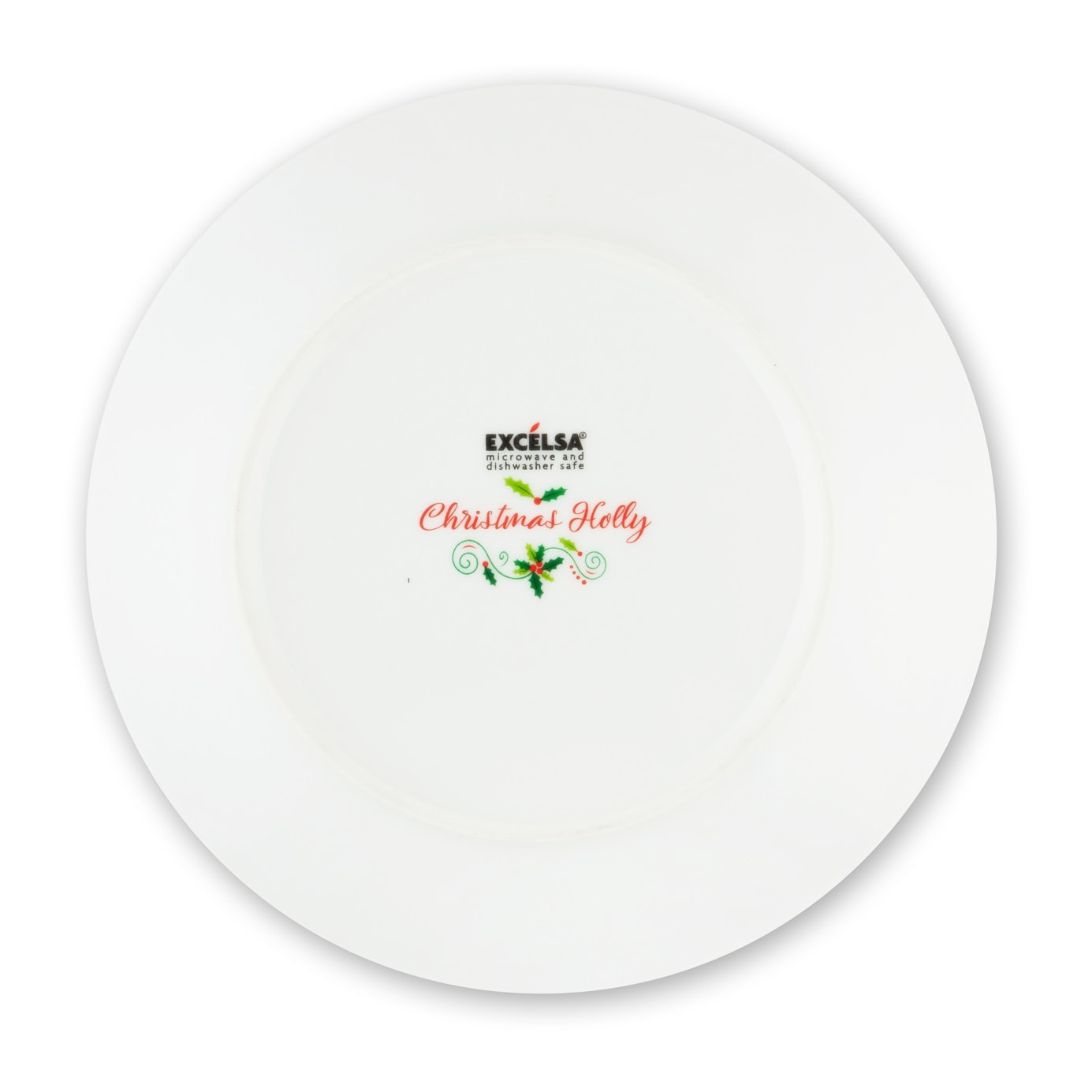 Servizio piatti 18 pezzi Excelsa - Christmas Holly, porcellana bianca