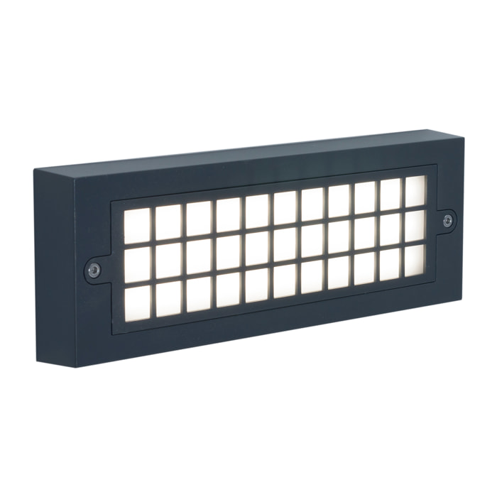 FORLIGHT Netz aplique exterior rectangular en luz led blanco cálido 3000K en color negro