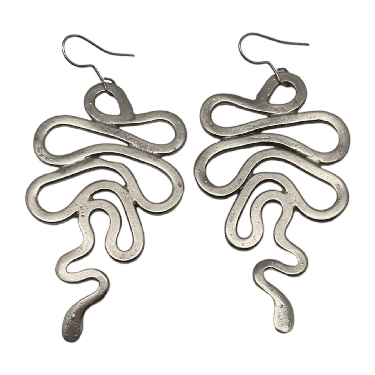 Pendiente serpentina plata