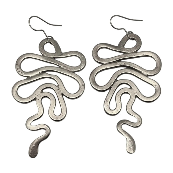 Pendiente serpentina plata