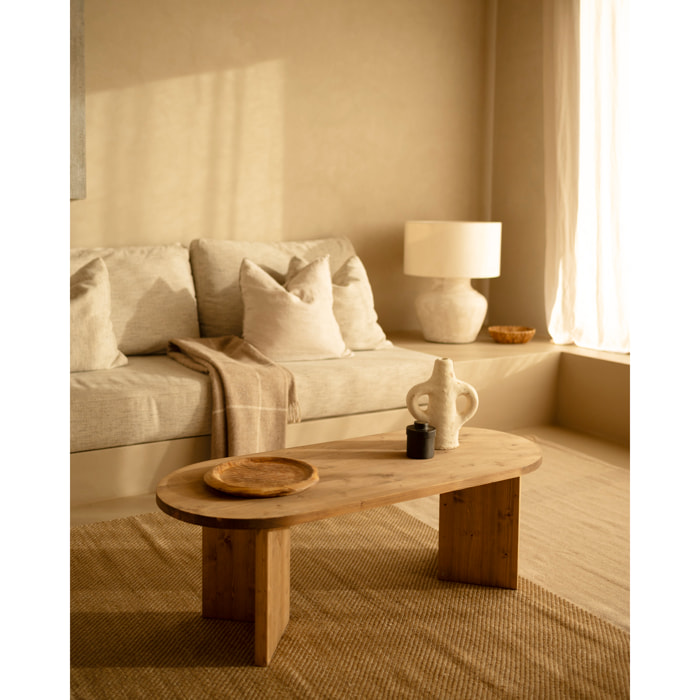 Table basse en bois massif ton chêne fonce 120cm Hauteur: 40 Longueur: 120 Largeur: 50