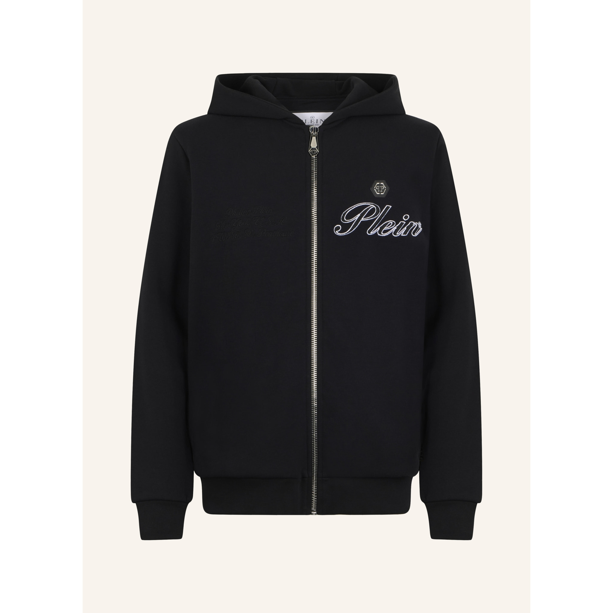 PHILIPP PLEIN Zip Hoodie Signature Embroidery