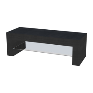Mobile TV Salotto Soggiorno Ripiano In Vetro Base Televisione Design Arredamento Casa Moderno Ed Elegante Lujan 112 x 40 x 36 cm nero frassino