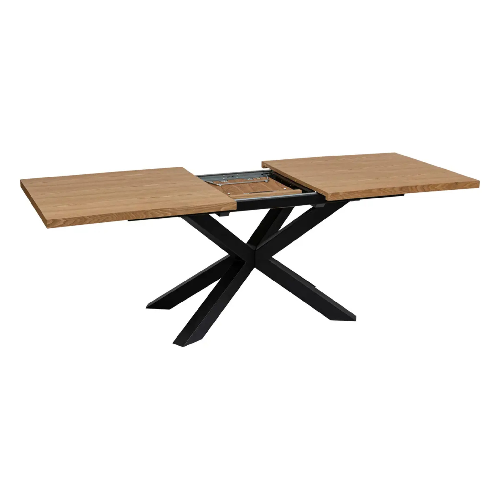 Table à manger extensible "Olaf" métal et bois L180-220cm