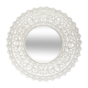 Espejo valentín tallado blanco 90cm