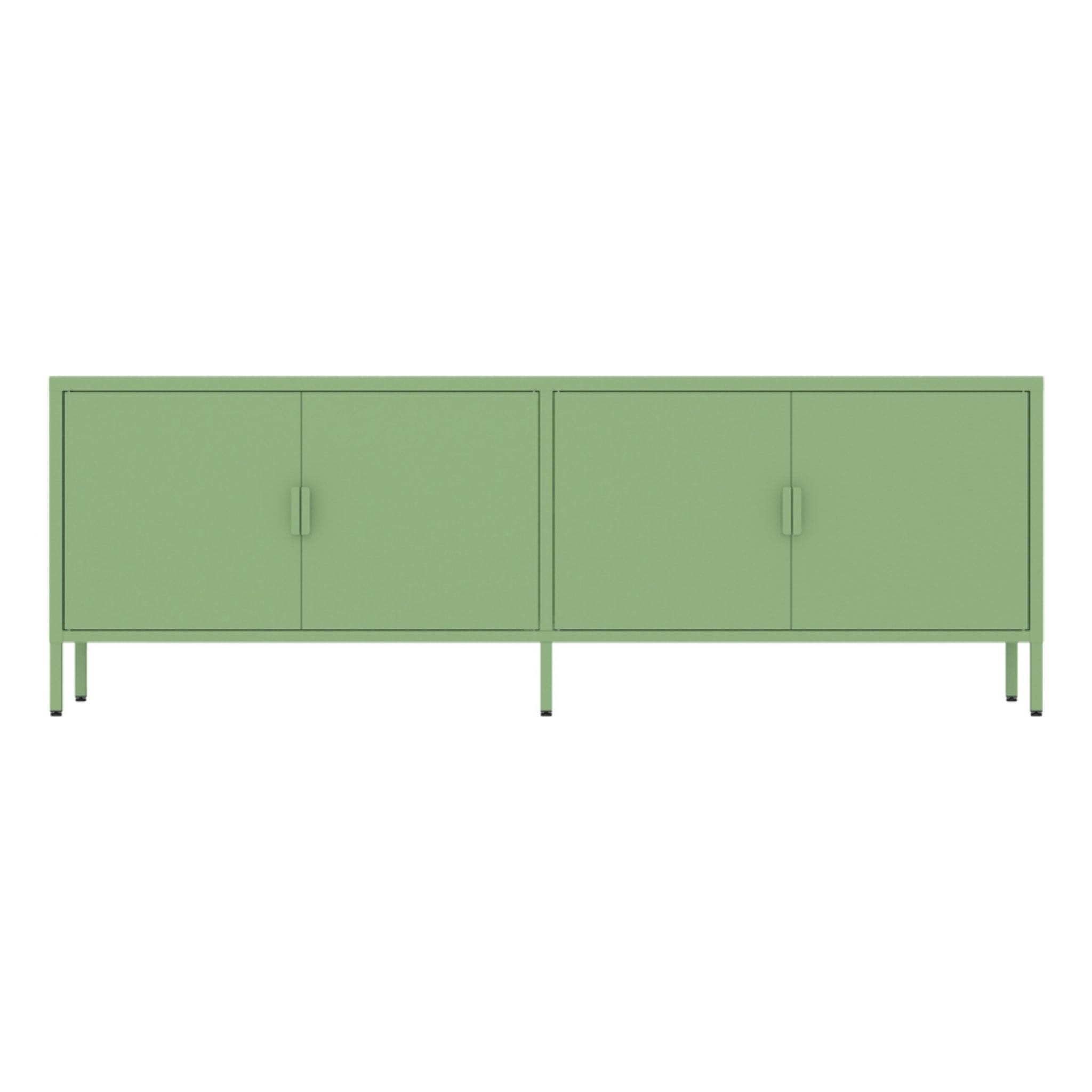Mobile tv basso in metallo 4 ante 162x40x57 cm verde - Pop