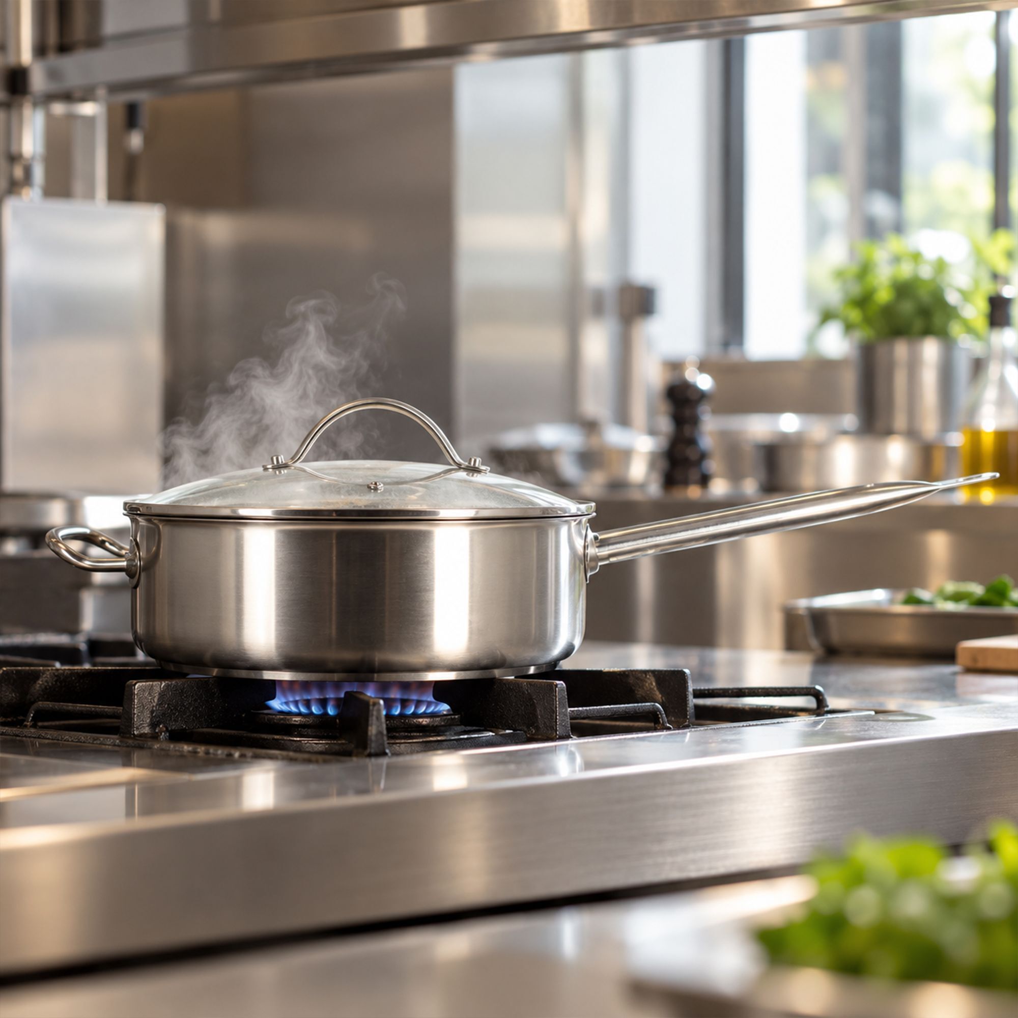 Sauteuse professionnelle en inox 28cm - tous feux PROFESSIONNEL