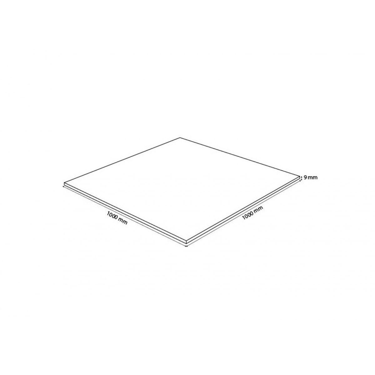Plateau carré L100cm en verre trempé transparent - dessus de table résistant - PLATEAU
