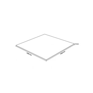 Plateau carré L100cm en verre trempé transparent - dessus de table résistant - PLATEAU