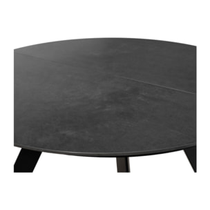 Table ronde en céramique extensible 190x140cm gris - PATRA
