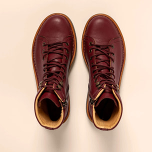 Botines N5572 SOFT NAPPA BURDEOS/VOLCANO color Burdeos