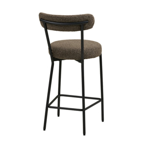 Ivanec - tabouret de bar - en tissu bouclette - Marron