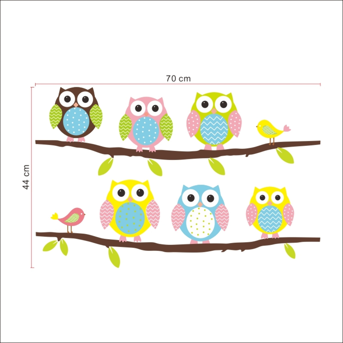 Stickers Muraux décoration adhésifs hiboux et oiseaux sur branche