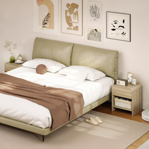 Juego de 2 Mesitas de Noche Nórdicas, Mesillas de Noche con Esquinas Redondeadas, Cajón y Estante Abierto, Mesita Auxiliar para Salón, Dormitorio, 40x35x45 cm, Natural