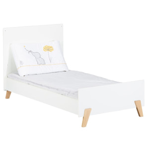 Lit évolutif 140x70 - Little Big Bed sur pieds en bois blanc