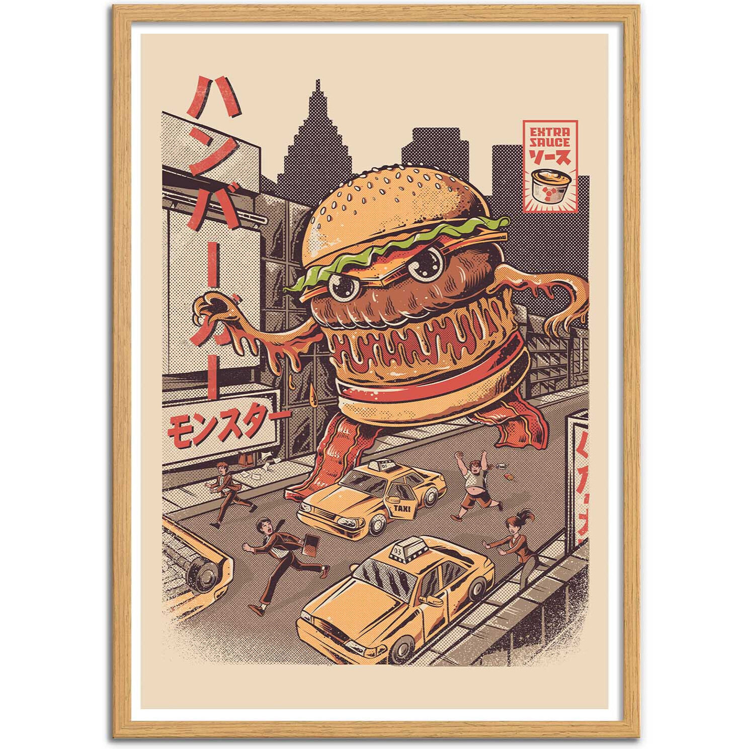 Affiche - Burgerzilla - Ilustrata