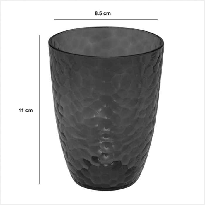 Verre à eau "Estiva" martelé gris