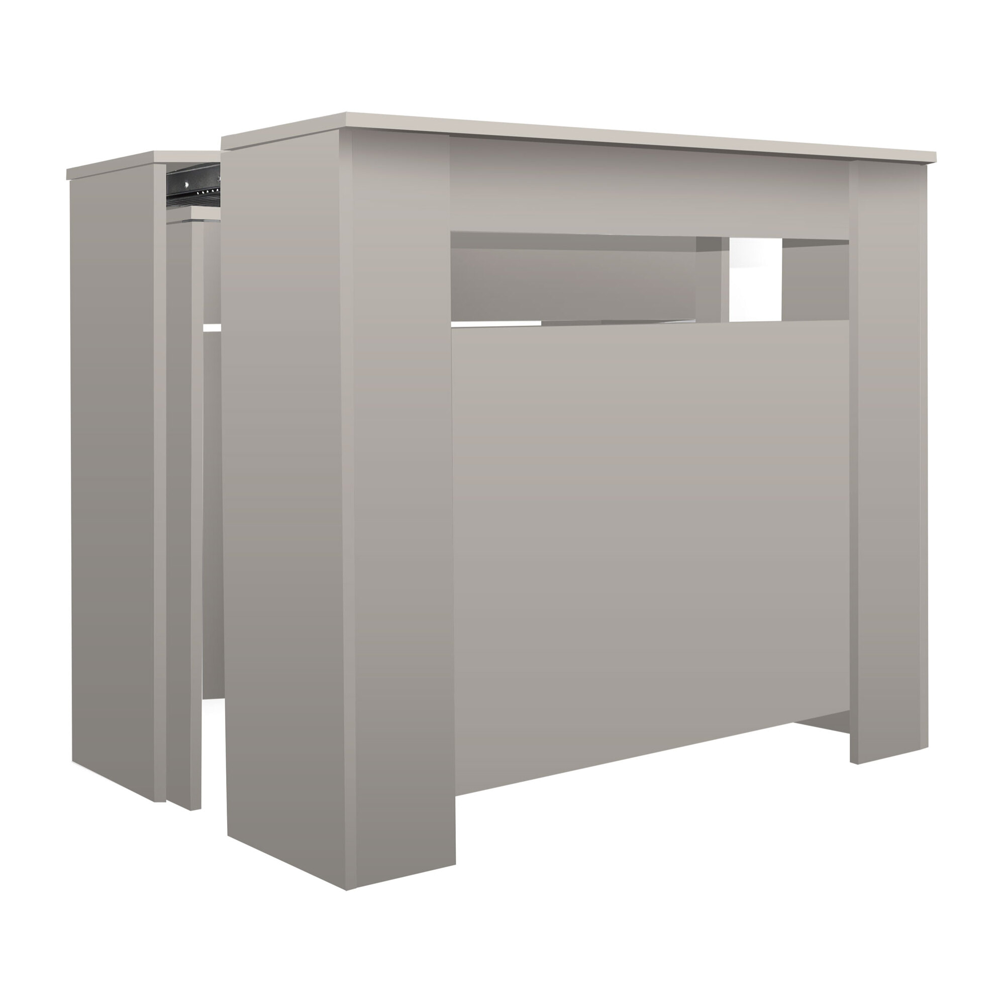 Fortino - Consolle Tavolo Allungabile 91x50/250 cm in Melaminico Antigraffio Tortora