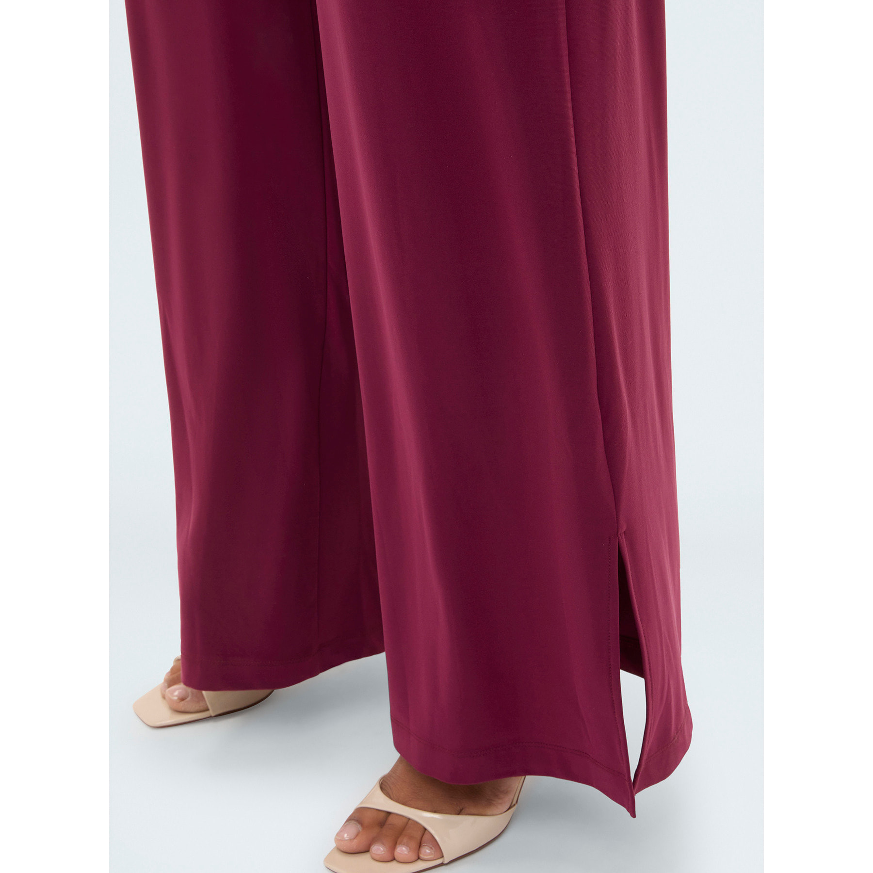 Fiorella Rubino - Pantaloni Wide Leg in jersey - Bordeaux