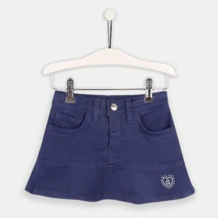 Gonna svasata in denim blu navy