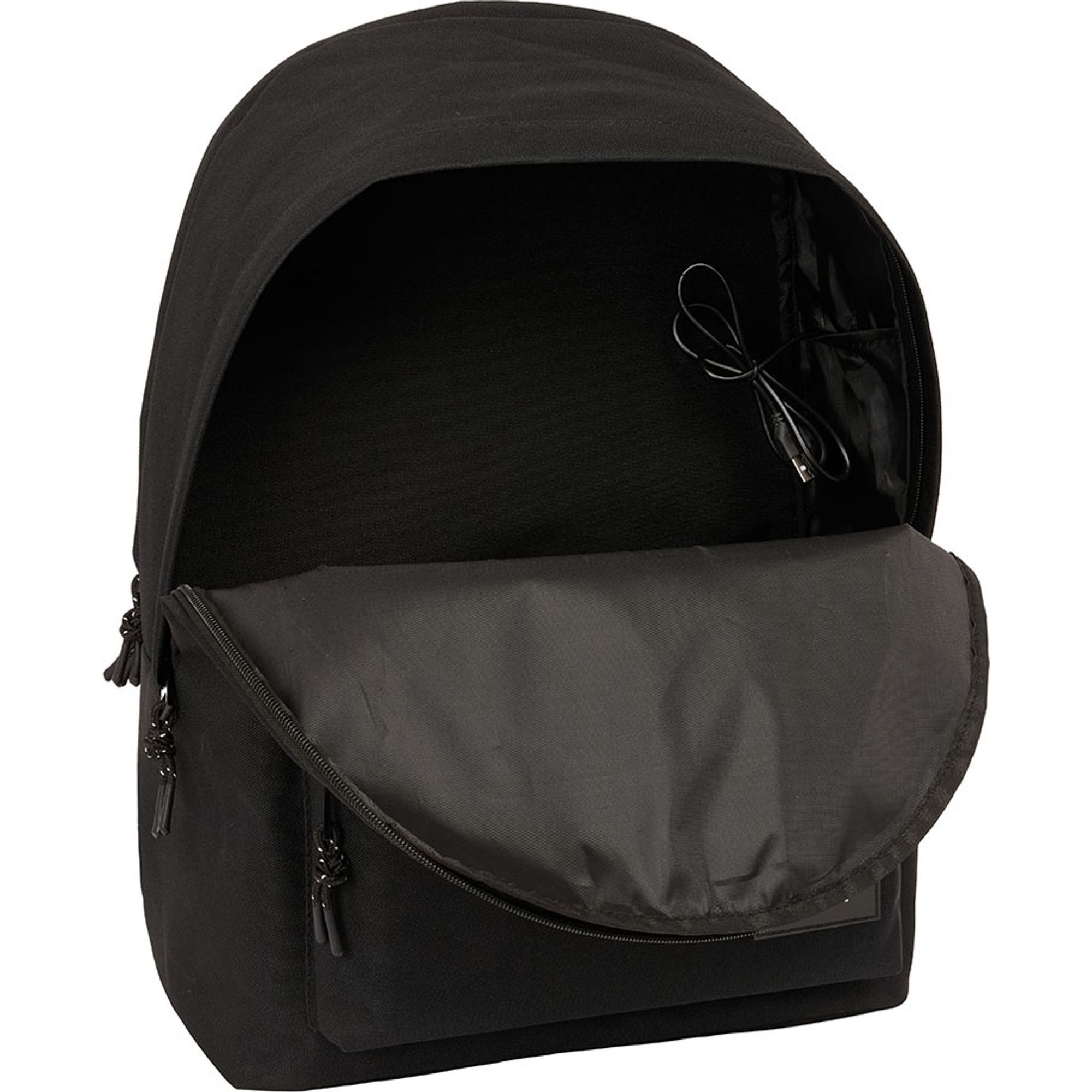 Mochila doble para portatil 15,6"+usb f.c.barcelona chica negro