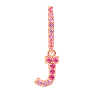 Orecchino Pendente con Lettera J in Pavé di Cubic Zirconia Blu