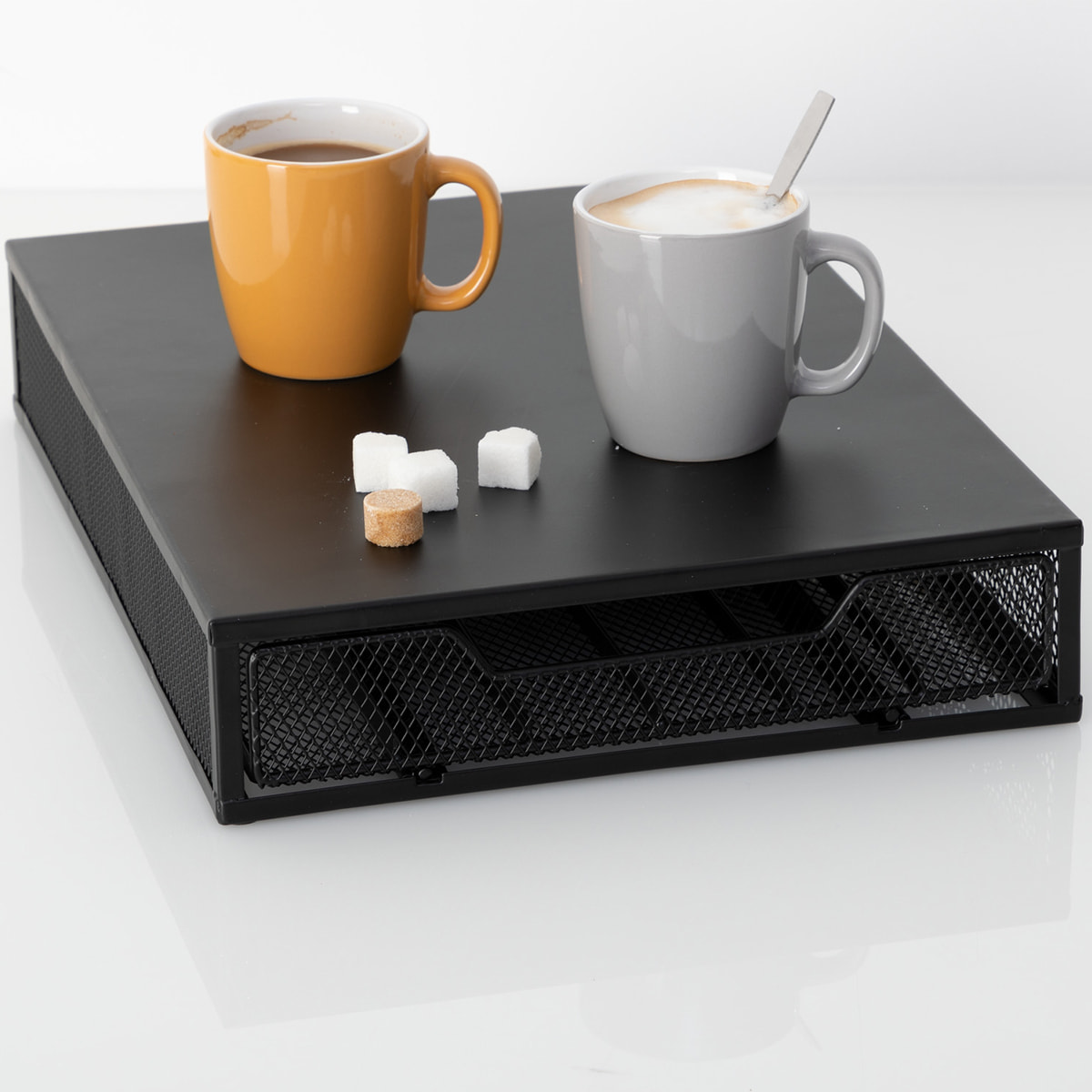 Porte-capsules x60 avec tiroir noir "Mayaj"