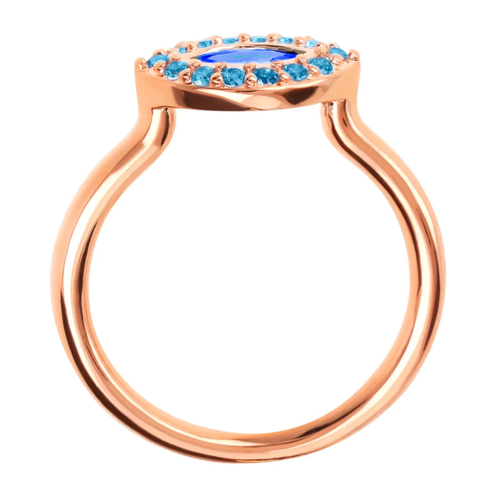 Anello Solitario Marquise con Cubic Zirconia Blu