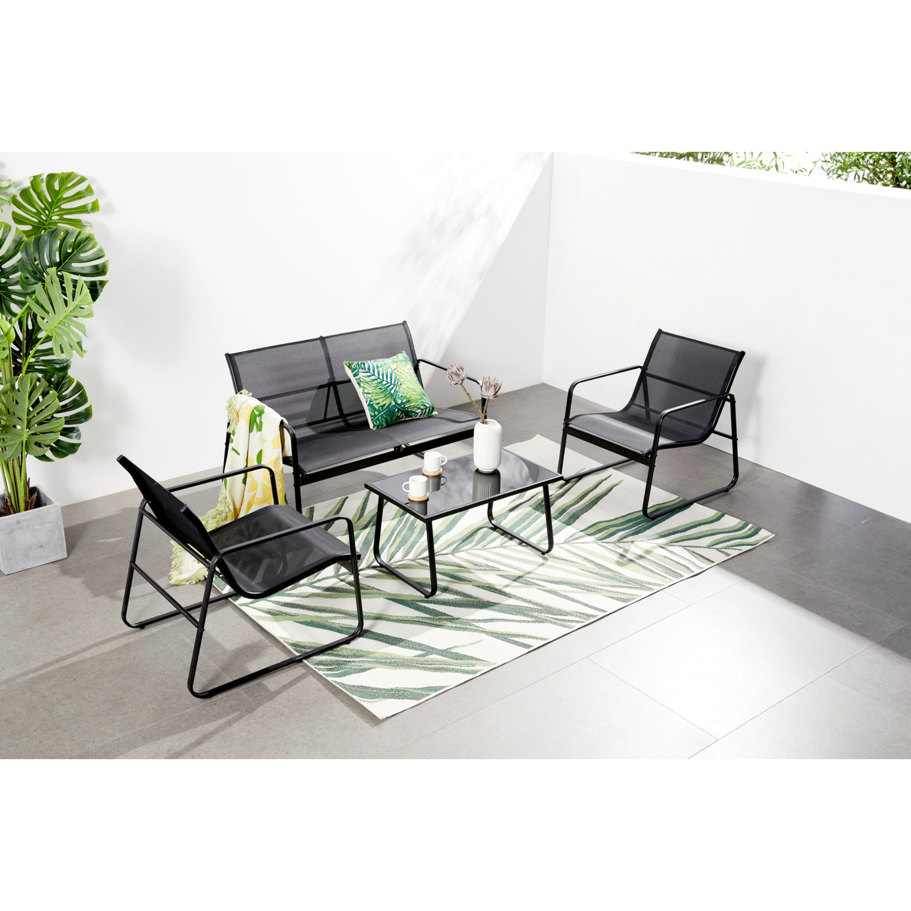 Salon de jardin 4 places en métal LUCKNOW