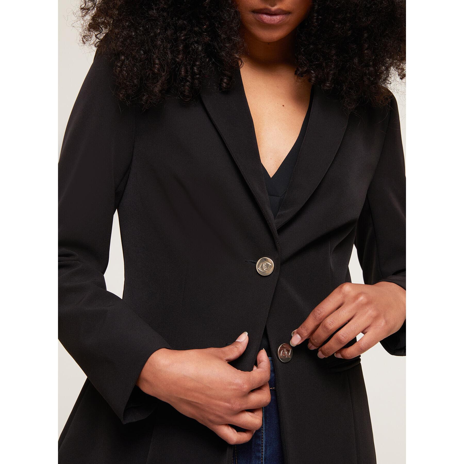 Motivi - Blazer botonadura simple de color liso - Negro