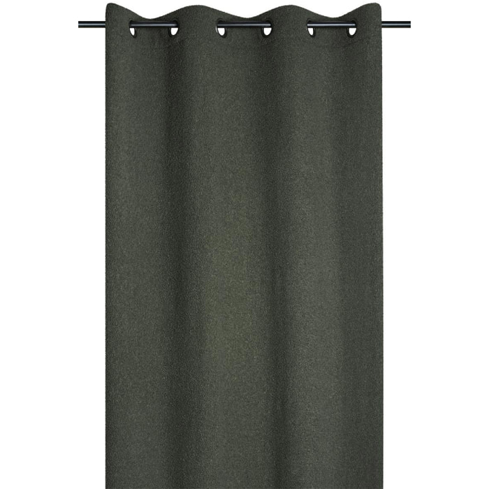 Rideau à oeillets doux  - Effet bouclette - Kaki