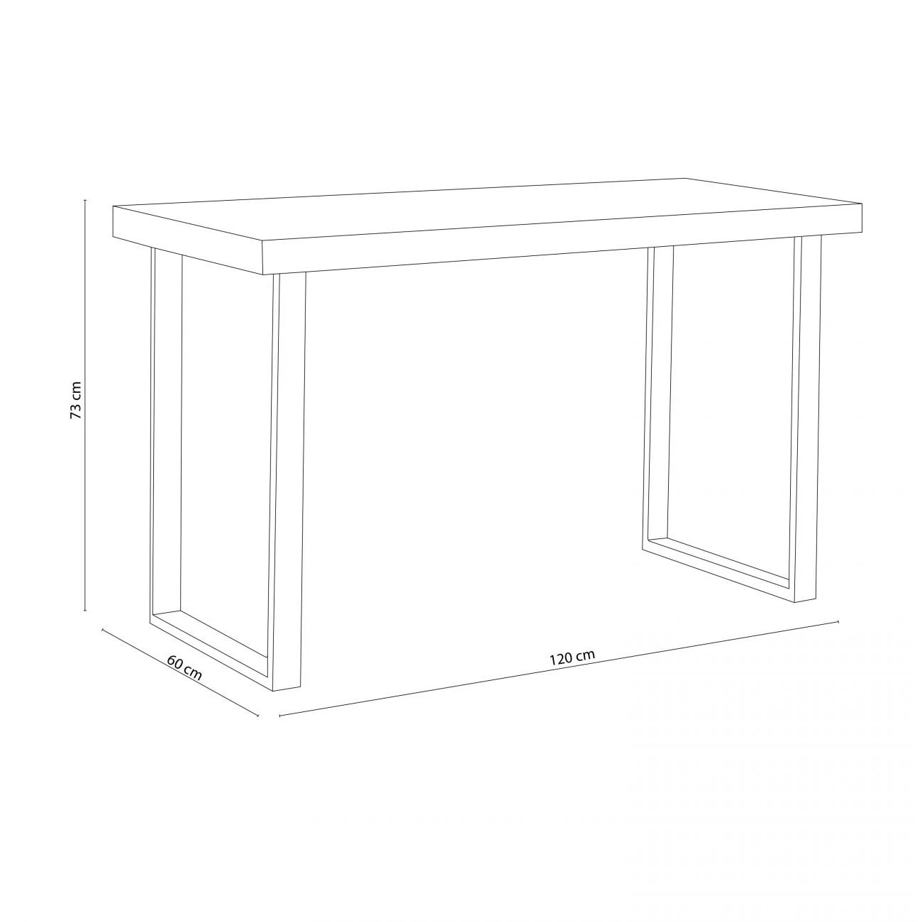 Mesa de escritorio con patas metálicas en negro y roble salvaje 120x60 cm Natural Roble salvaje - Negro