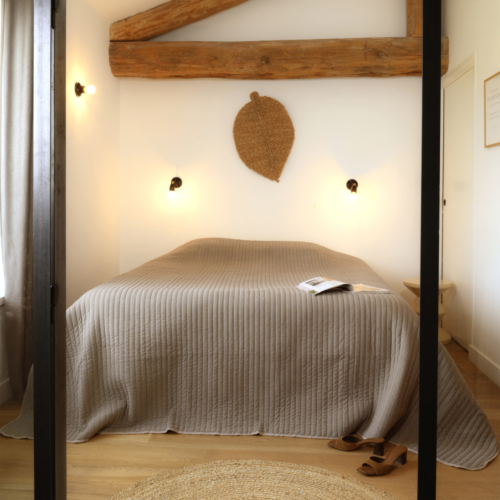 Jeté de lit matelassé en velours côtelé - Lin