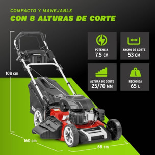 Cortacesped gasolina 21" autopropulsado 173cc 7.5cv con Mulching - Greencut GLM880X