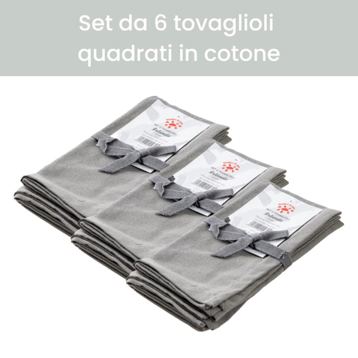 Intrecci – Set 6 tovaglioli in puro cotone 40x40 cm