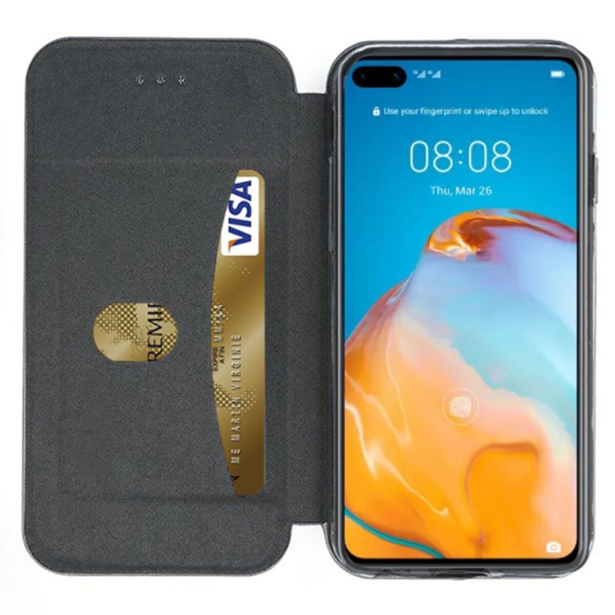 Etui IBROZ Huawei P40 Lite Cuir bleu