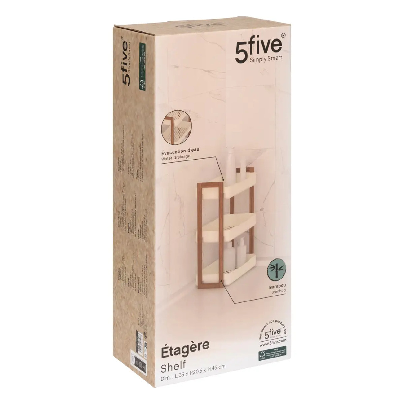 Étagère "Naturéo" 3 niveaux en bamboo