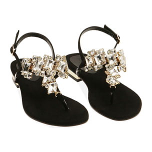 Sandali infradito neri in microfibra