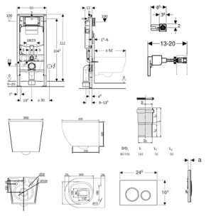 Duofix pack WC bâti-support + WC suspendu sans bride Ceramia PixL avec abattant SoftClose + plaque (GEDCEPXBMT06-FR)