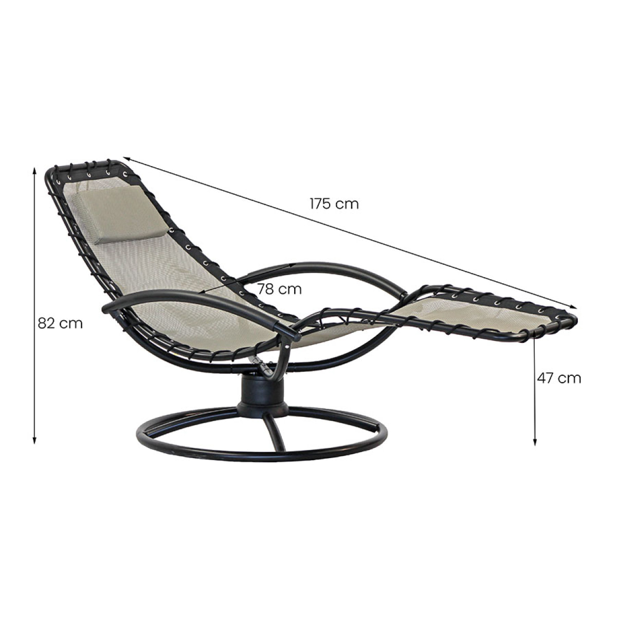 Sdraio chaise longue da giardino ellittica twist ecrù