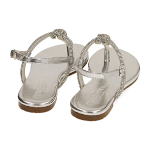 Sandalias planas plateadas