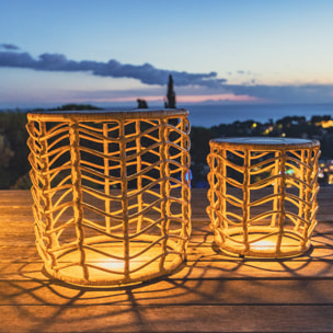 2 Tables lumineuses solaires NERITA ∅35/45 cm